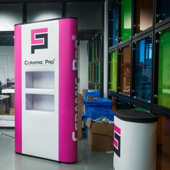 Mostra alluminio elegante da pavimento 1X3 diritta magnetica di pop up