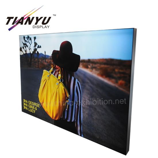 China Exhibition Tradeshow due lati senza telaio Free Standing tessuto Light Box