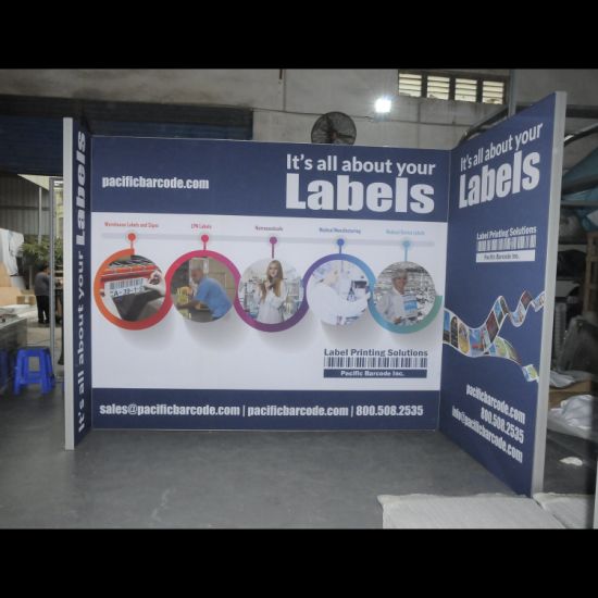 Ordinazione della fiera commerciale di visualizzazione della fase sullo sfondo di tessuto portatile Fiera Photo Booth