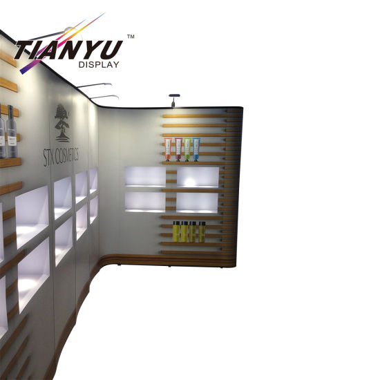 Flex basamento della bandiera e riproduzione film Rack 3X3 pop up banner stand fiera commerciale Sfondo stand