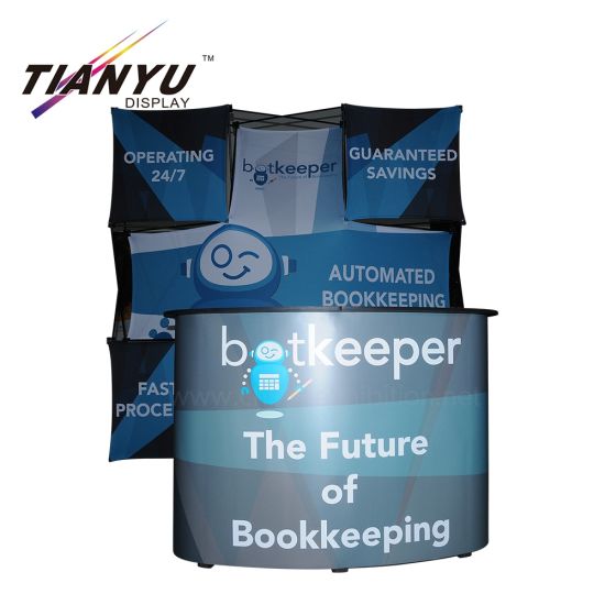 Trade Show Visualizza dritto curvo tessuto sullo sfondo Seg Pop Up Stand parete