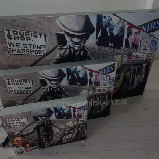 Exhibition Booth Double Sided luce retroilluminato Light Box tessuto senza telaio LED Box PREZZI BASSI
