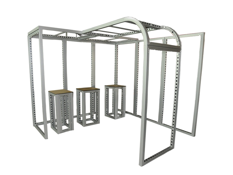 Stand espositivo modulare personalizzato in alluminio pieghevole 3x3
