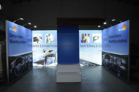 Modulare Trade Show Exhibition senza telaio Booth con LED Light Box retroilluminato