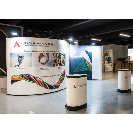 3X6 curvo PVC Pop up display a parete basamento della bandiera per la cabina della fiera commerciale