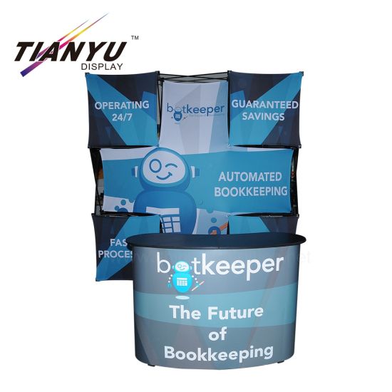 Trade Show Visualizza dritto curvo tessuto sullo sfondo Seg Pop Up Stand parete