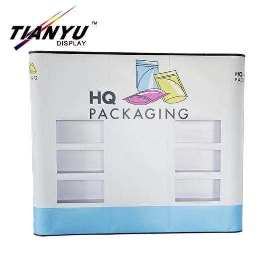 Migliori Sale pop up tessuto espositori da parete Banner tessuto stand Pubblicità Black alluminio magnetico schiocca in sul basamento Fiere