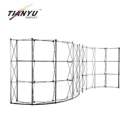 Curva S Forma Trade Show Pop magnetico up Display Stand Banner stand