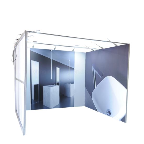 Personalizzato Pubblicità Stampa visualizzazione 3X3 Alluminio Exhibition Booth design