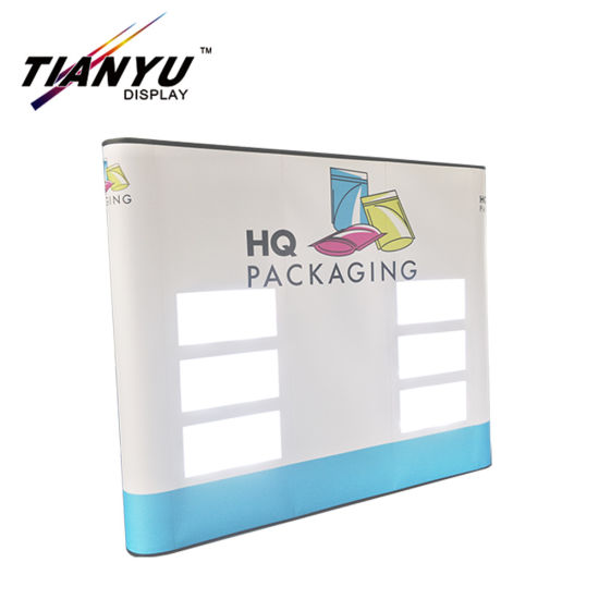 Migliori Sale pop up tessuto espositori da parete Banner tessuto stand Pubblicità Black alluminio magnetico schiocca in sul basamento Fiere