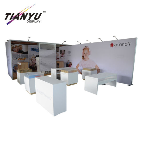 Stand espositivo modulare in alluminio con display per abbigliamento 3X4 per bambini con scatola luminosa a LED in tessuto