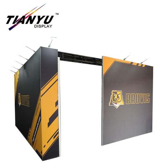 Cabine di fantasia del tessuto di tensionamento di visualizzazione 10FT in alluminio e tessuto Trade Show parete Trade Show