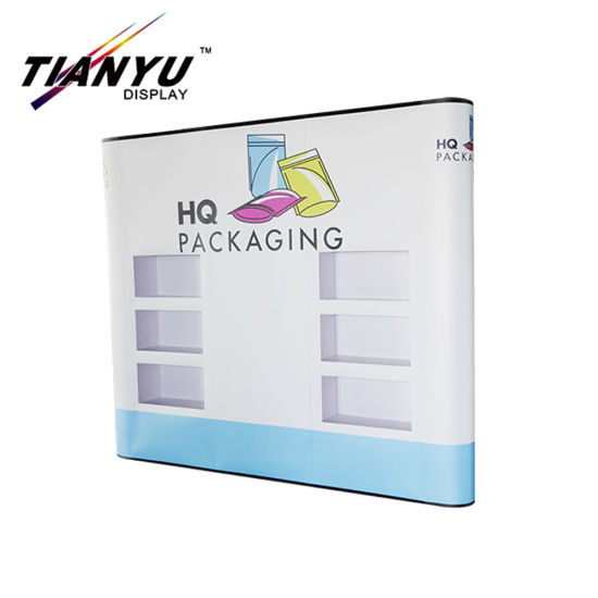 Migliori Sale pop up tessuto espositori da parete Banner tessuto stand Pubblicità Black alluminio magnetico schiocca in sul basamento Fiere