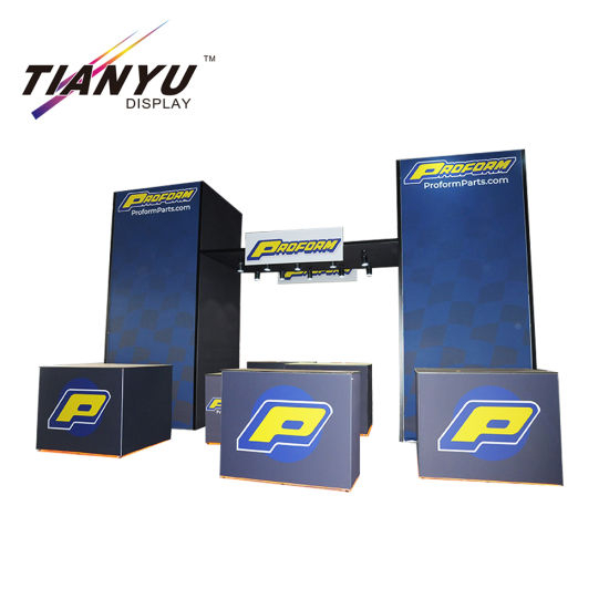 Portatile di alta qualità leggero tessuto curva di forma Display Stand